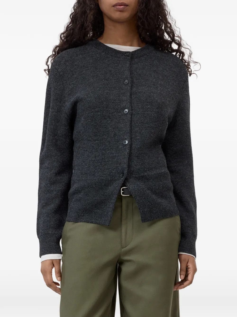 Closed Vest met ronde hals Grijs