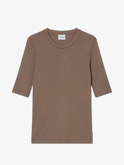 Closed crew-neck short-sleeve T-shirt