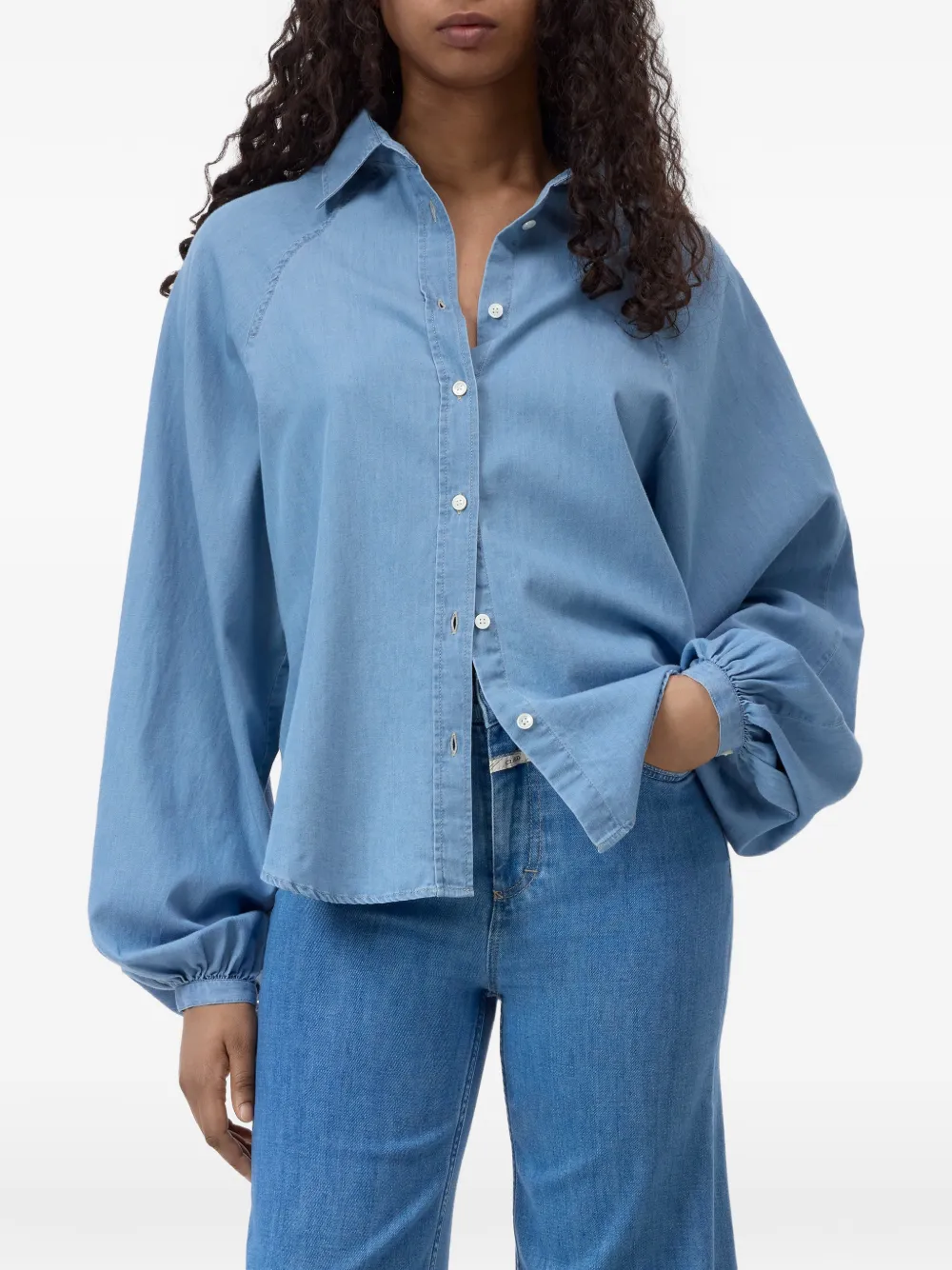 Closed Overhemd met denim-effect Blauw