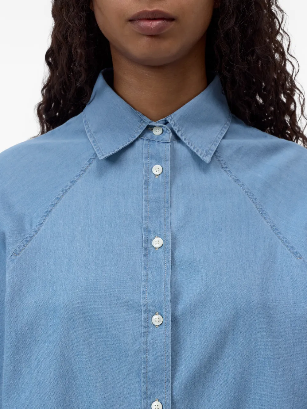 Closed Overhemd met denim-effect Blauw
