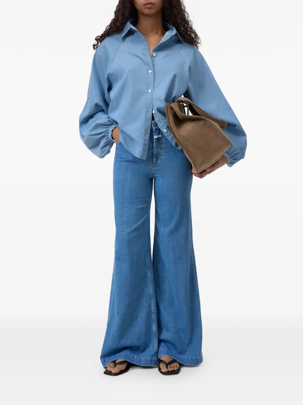 Closed Overhemd met denim-effect Blauw