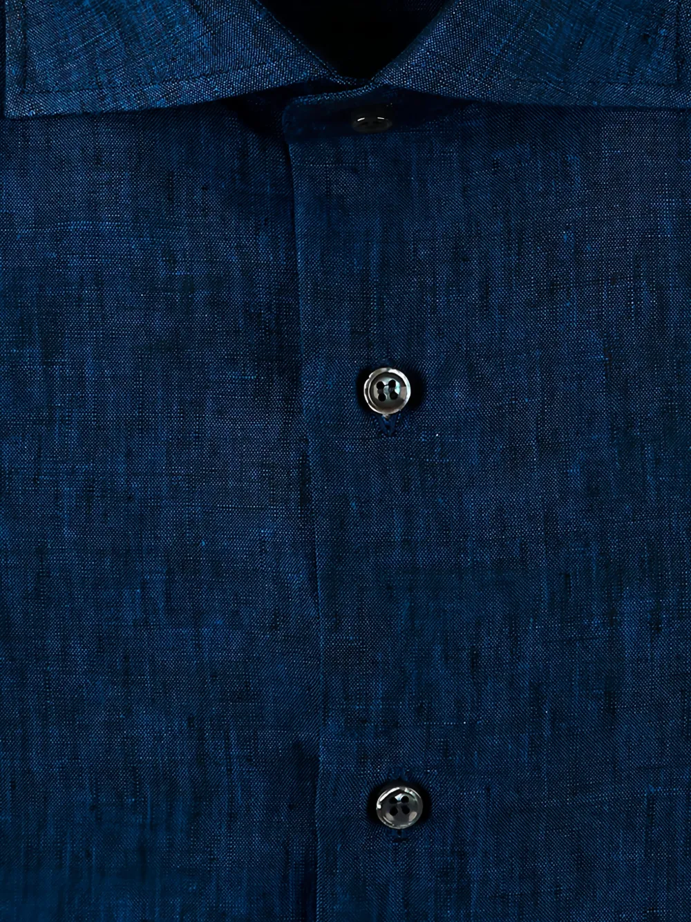  Fray Camisa Con Cuello Italiano - Azul 