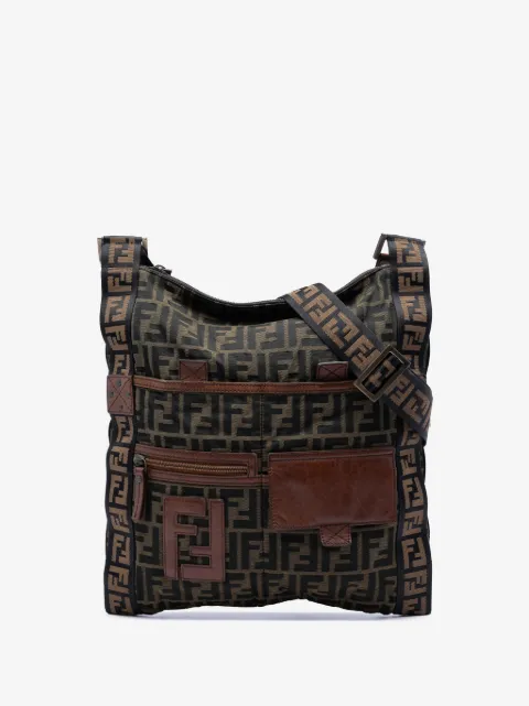 Fendi Pre-Owned sacoche Flat Messenger Bag en toile à motif Zucca (2000-2010)