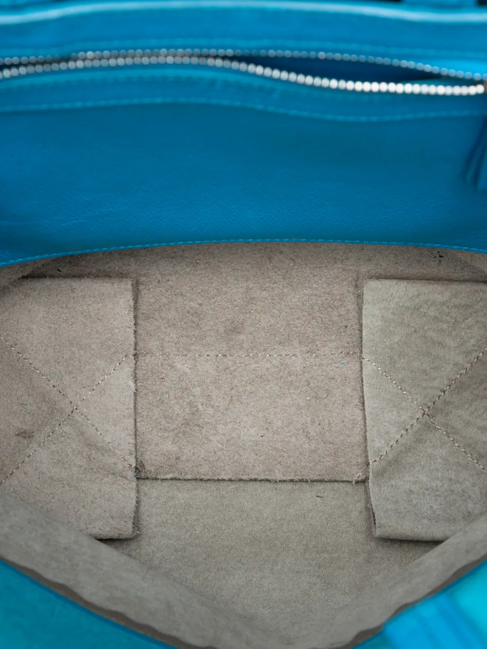 Celine Pre-owned 2012-2018 Small Bicolor Grained Calfskin Vertical Cabas Tote Satchel in Blue, view 5