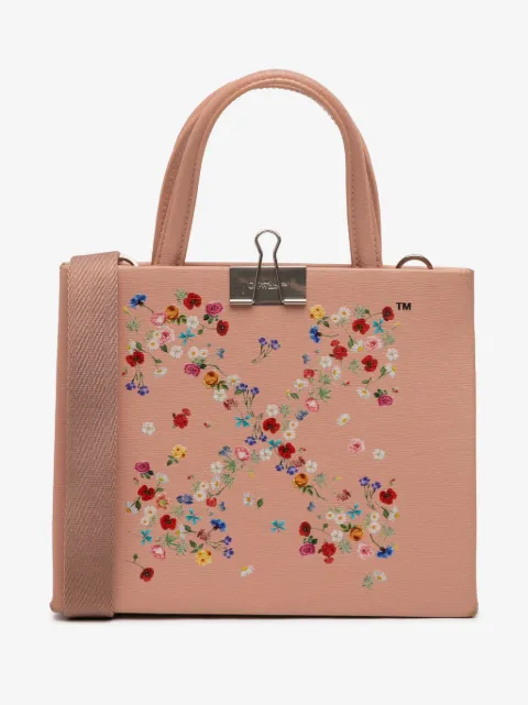Off-White Pre-Owned bolsa satchel Box Flower Arrow mini de piel de becerro 2021-2022