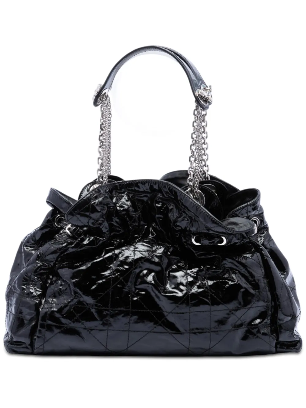 Christian Dior Pre-Owned 2009 Patent Cannage Le Trente tote bag - Black