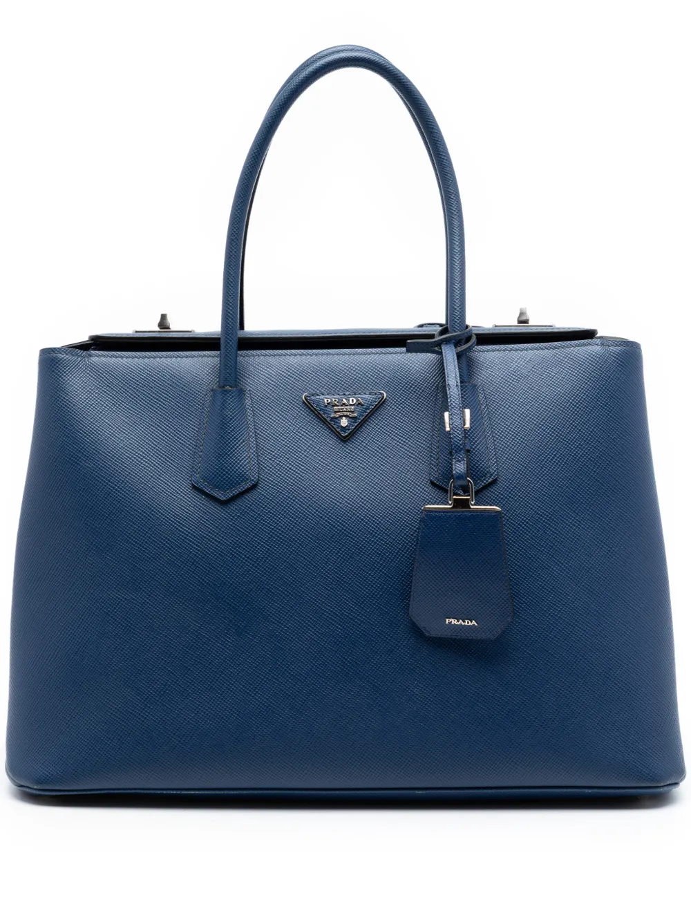 Prada Pre-Owned 2013-2026 Saffiano Cuir Turnlock Twin satchel - Blu