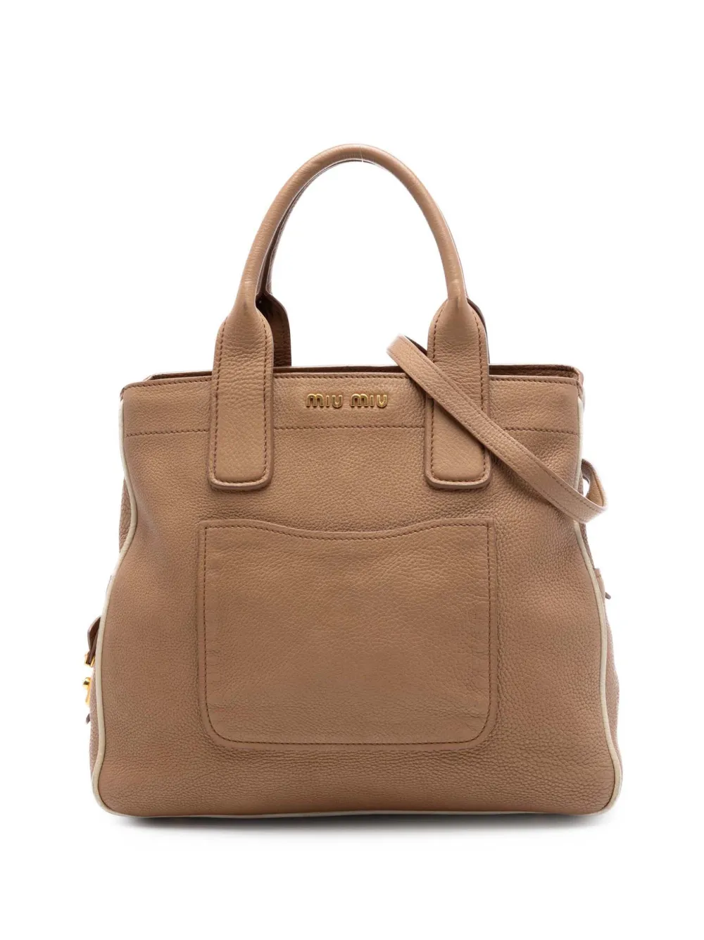 Miu Miu Pre-Owned 2010-2026 Vitello Caribu satchel - Marrone