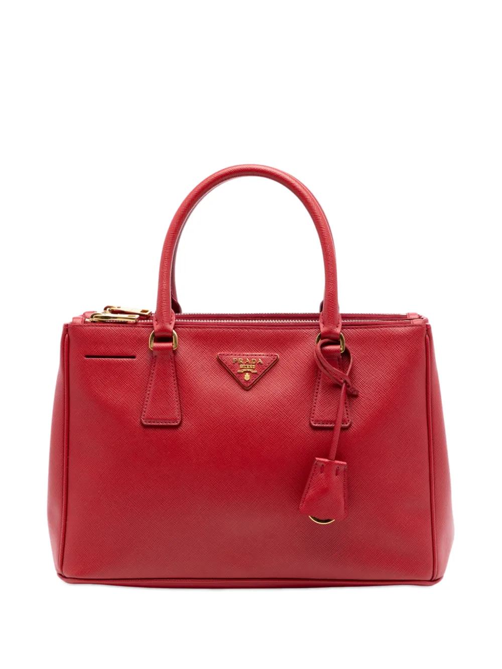 Prada Pre-Owned 2000-2026 Small Saffiano Lux Galleria Double Zip satchel - Rosso
