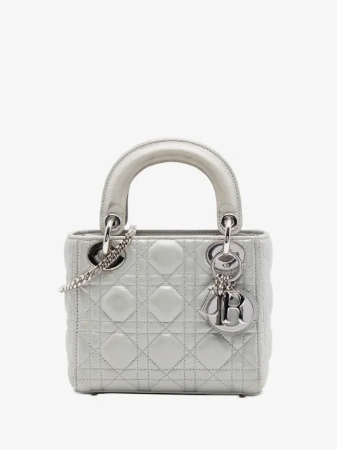 Christian Dior Pre-Owned 2015 Mini Iridescent Lambskin Cannage Lady Dior satchel