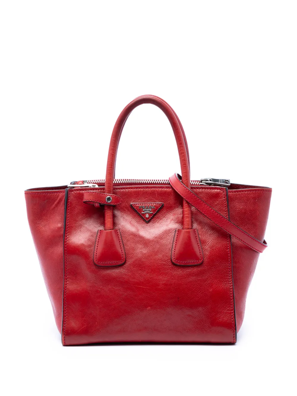 Prada Pre-Owned 2013-2026 Glace Calf Twin Pocket satchel - Rosso
