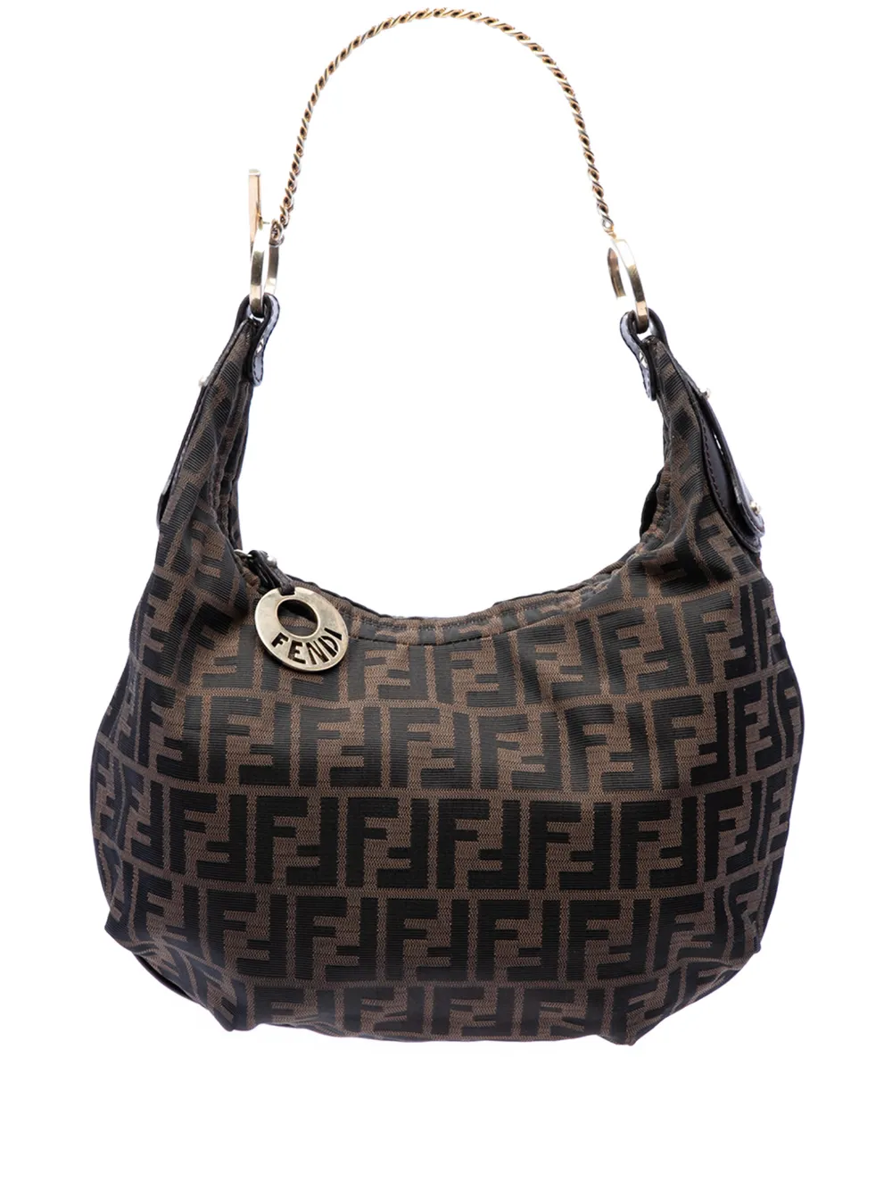 Fendi Pre-Owned 2000-2010 Zucca Canvas Chef Chain hobo bag - Braun
