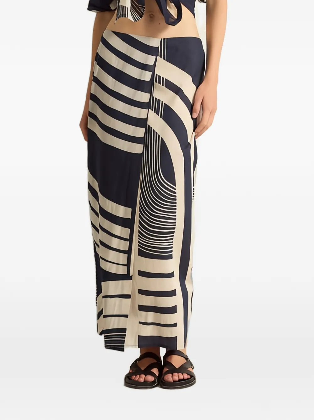 mare di latte long Jupe Pia abstract-print skirt - Blu