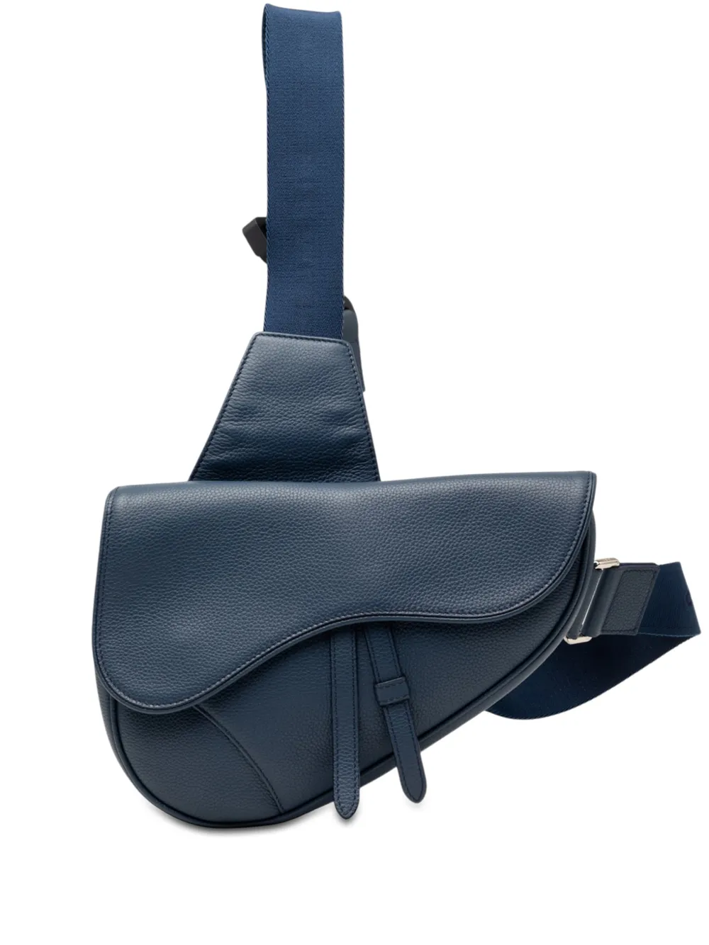 Christian Dior Pre-Owned 2019 Grained Calfskin Saddle crossbody bag - Blu