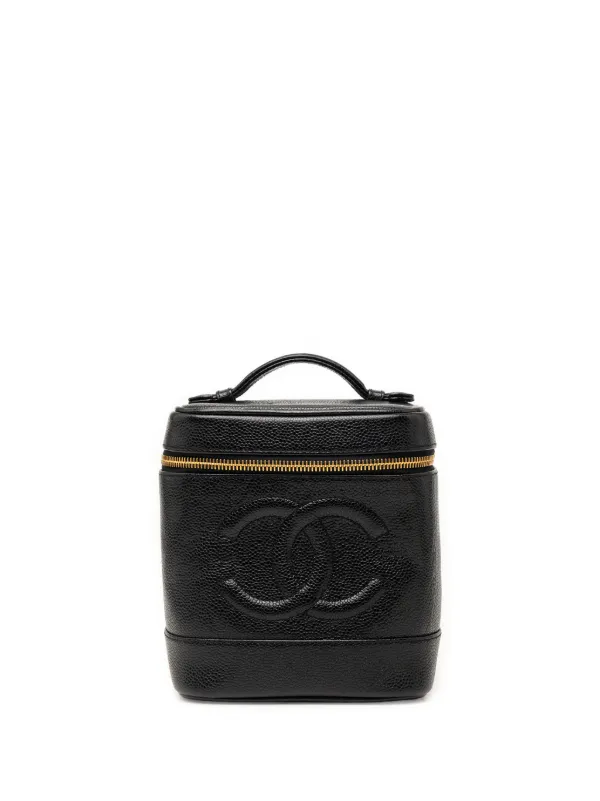 Chanel Pre-owned 1997-1999 CC Caviar Vanity Bag in Black
