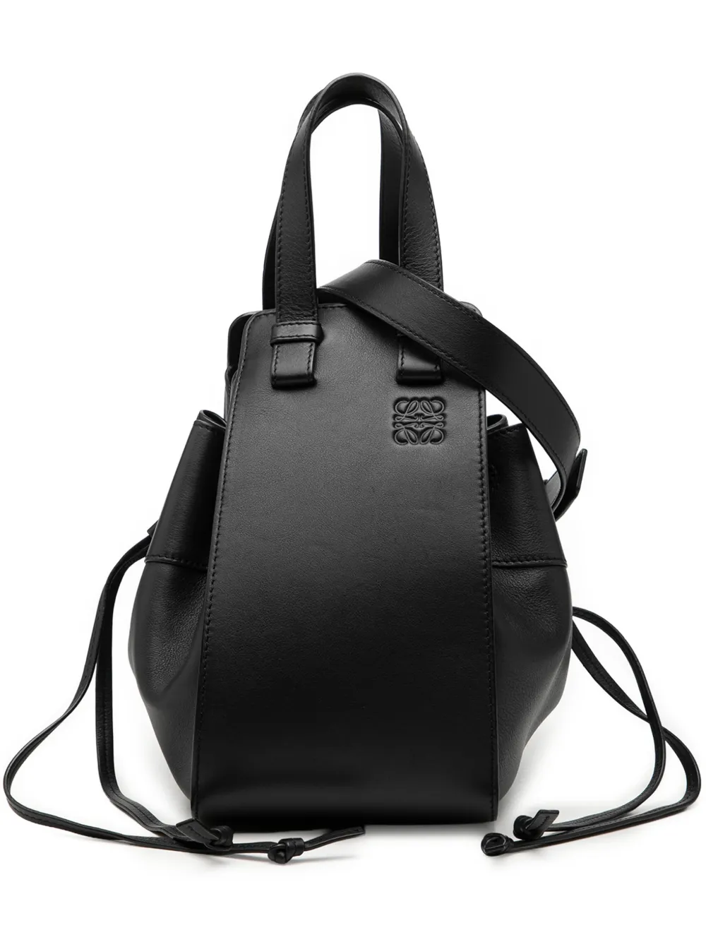 Loewe Pre-Owned 2019 Small Leather Drawstring Hammock Bag satchel - Nero