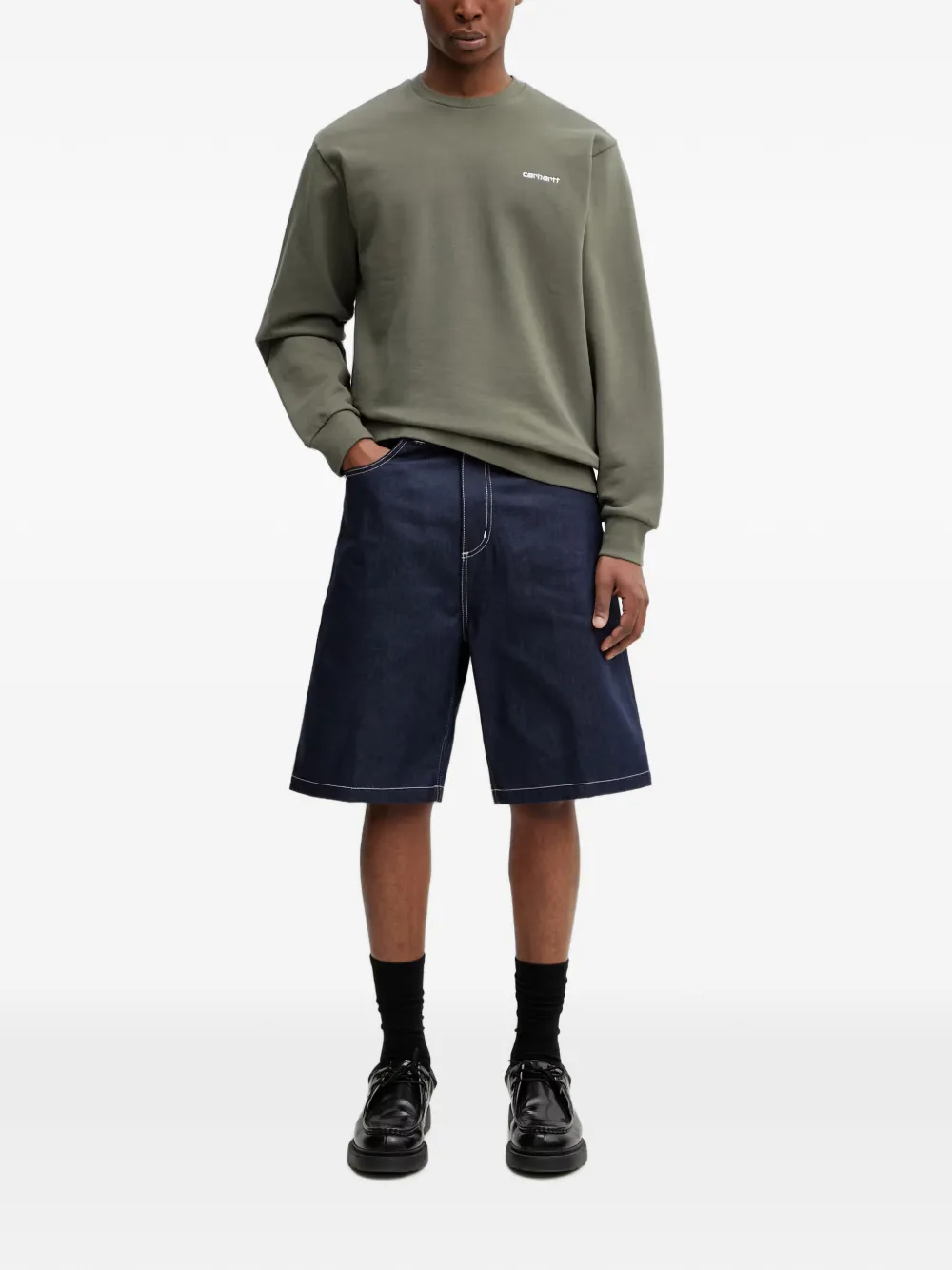  Carhartt Wip Sudadera Script Embroidery - Verde 