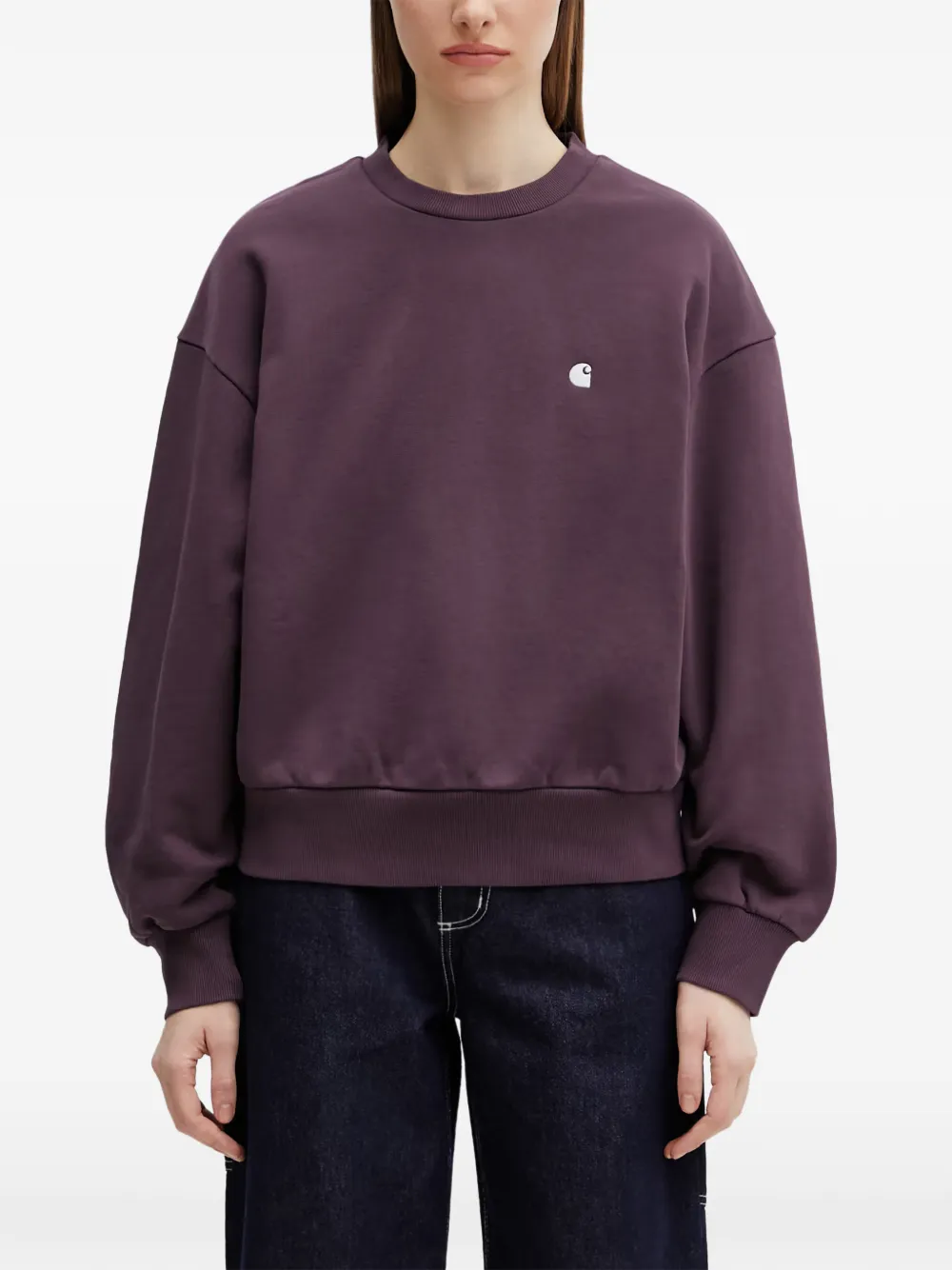 Carhartt WIP Casey sweater met geborduurd logo Paars