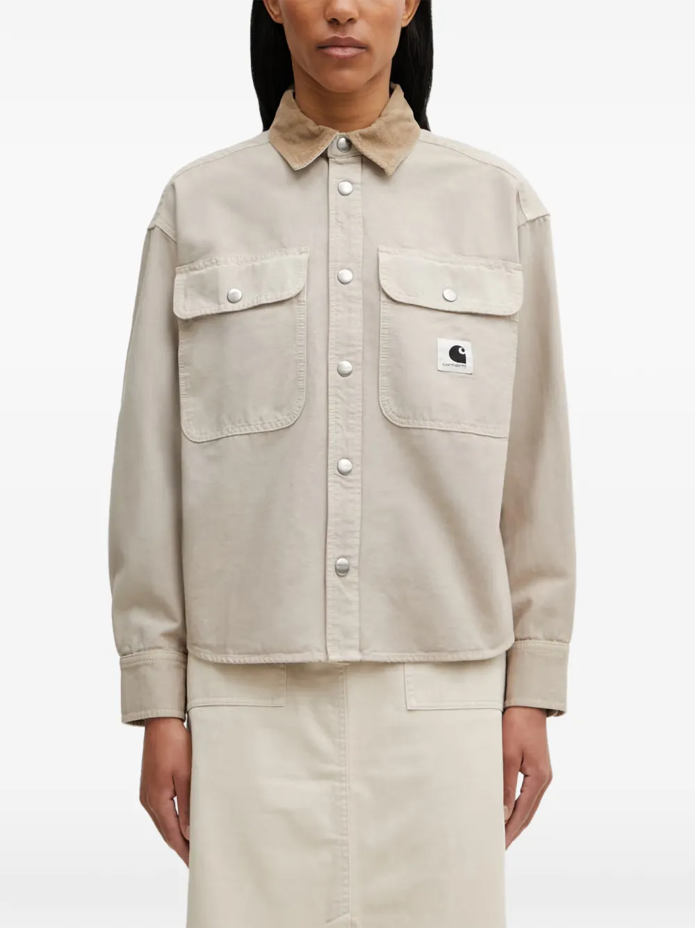 Carhartt WIP Prescott corduroy-collar logo-patch jacket - Nude