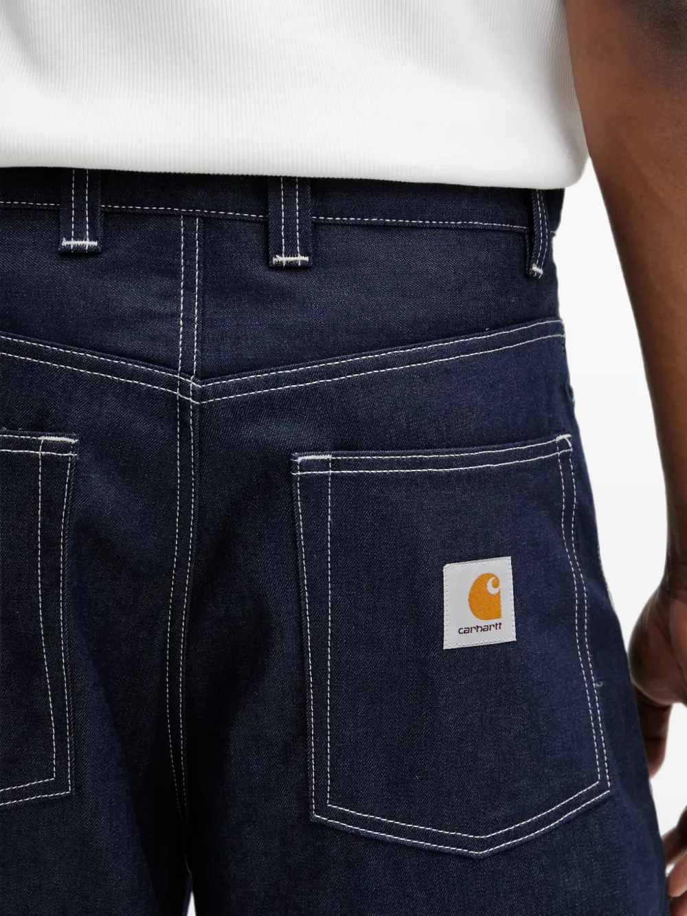 Carhartt WIP Brandon denim shorts met contrasterend stiksel Blauw