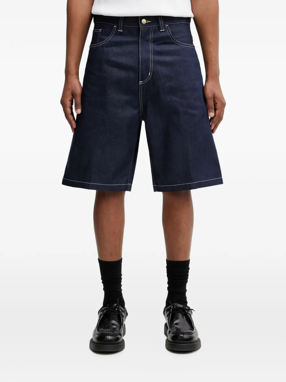 Carhartt WIP Brandon contrast-stitch denim shorts - Blau