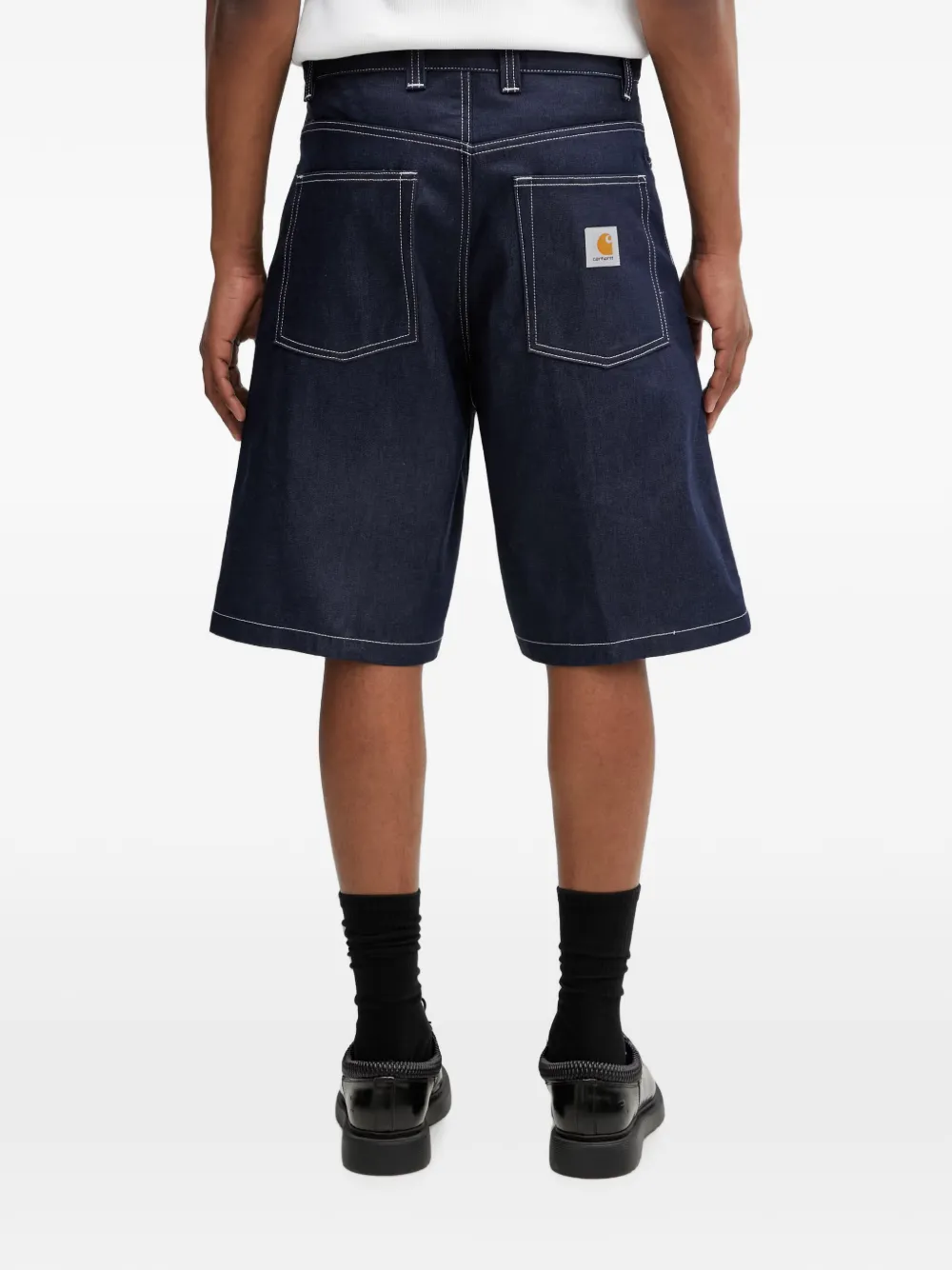 Carhartt WIP Brandon denim shorts met contrasterend stiksel Blauw