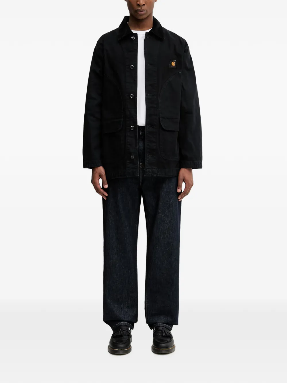 Carhartt WIP Prescott corduroy-collar logo-patch jacket - Nero