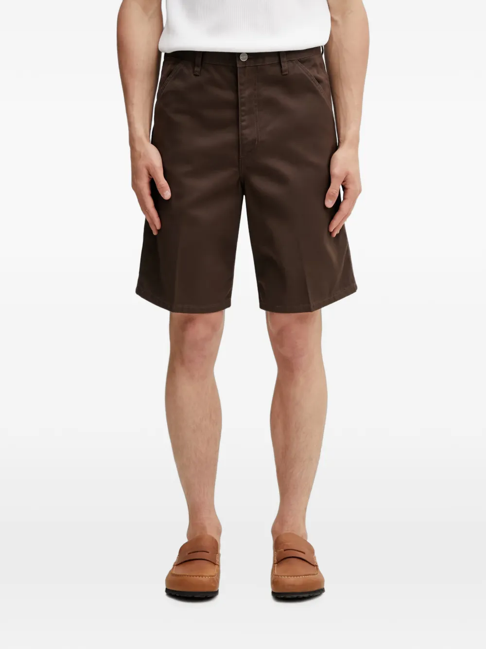 Carhartt WIP Simple logo-patch shorts - Braun
