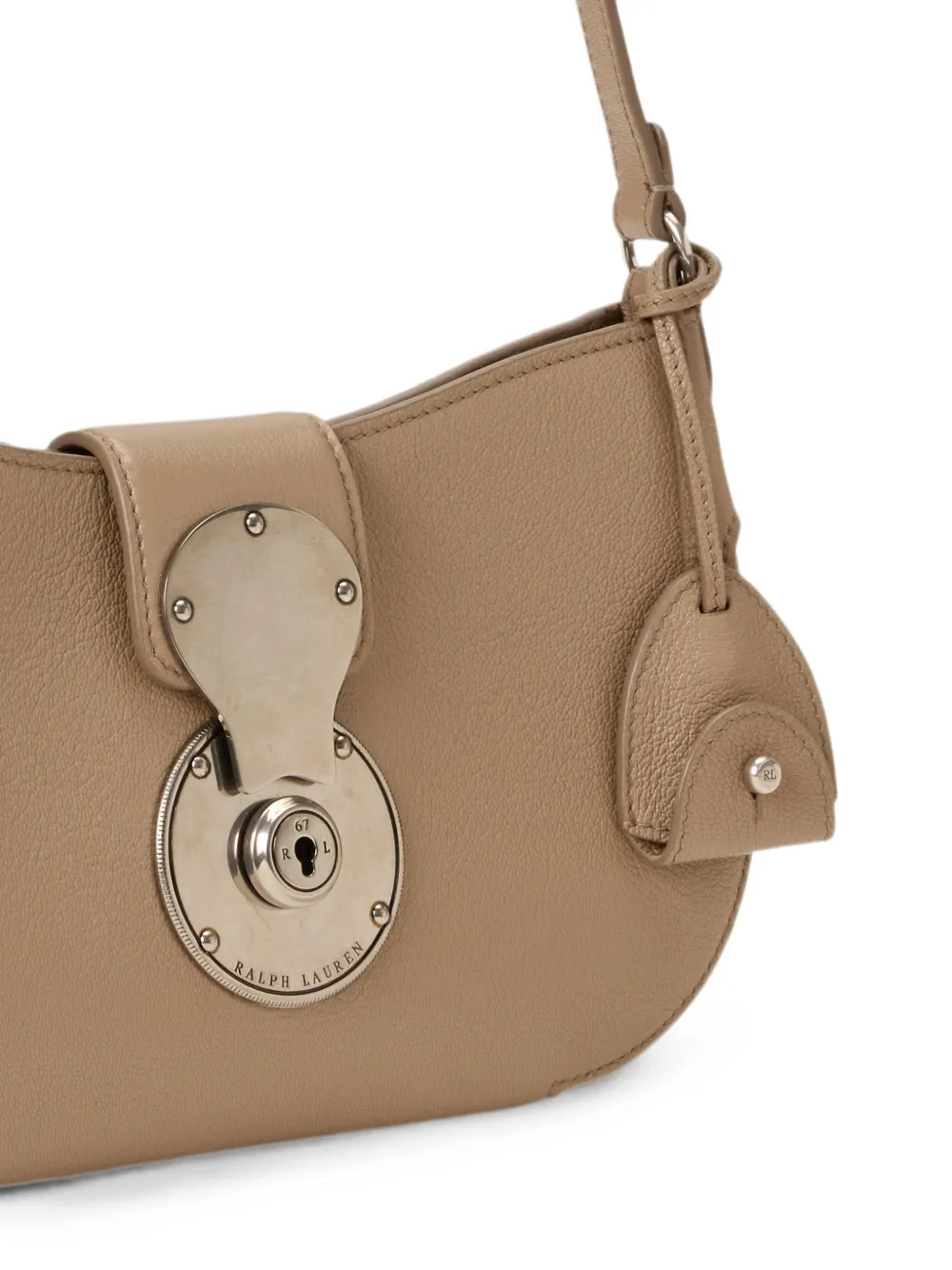 Ralph Lauren Collection Ricky leren schoudertas Beige