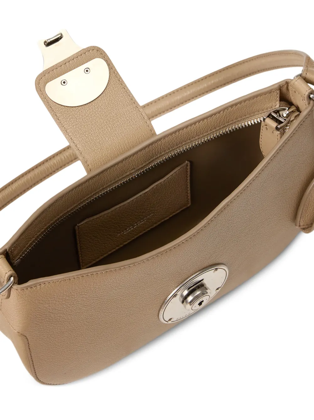 Ralph Lauren Collection Ricky leren schoudertas Beige