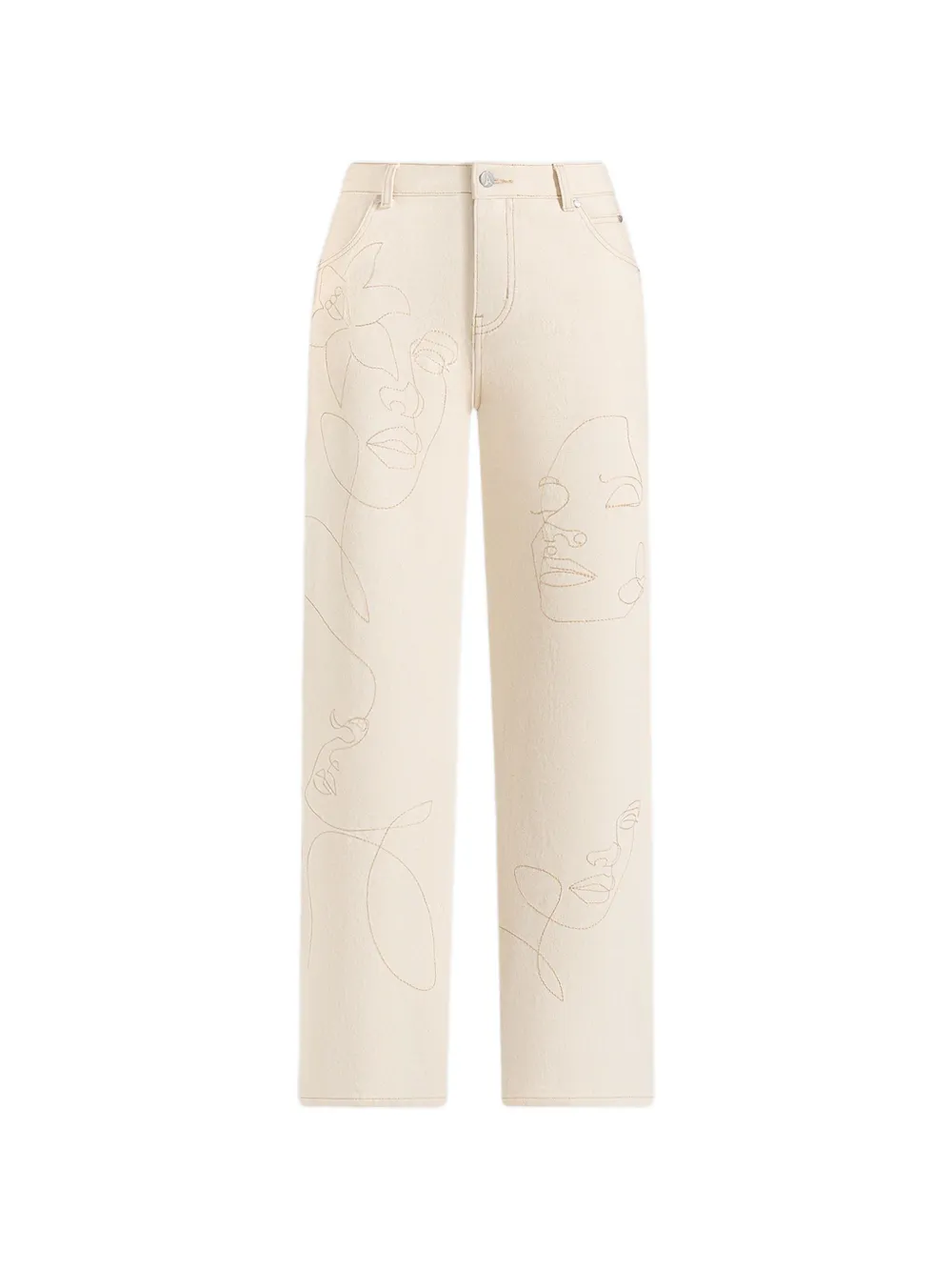 Manière De Voir line art-detail contrast-stitch jeans - Toni neutri
