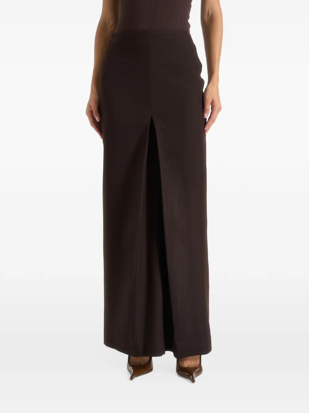 Manière De Voir Gonna lunga Regine sartoriale con piega - Marrone