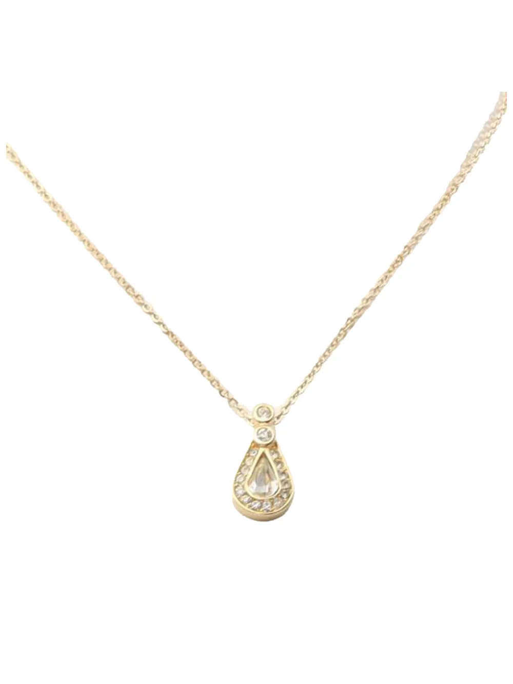 Christian Dior Pre-Owned 2000-2025 Gold Plated Strass Teardrop Pendant Necklace costume necklace - Oro