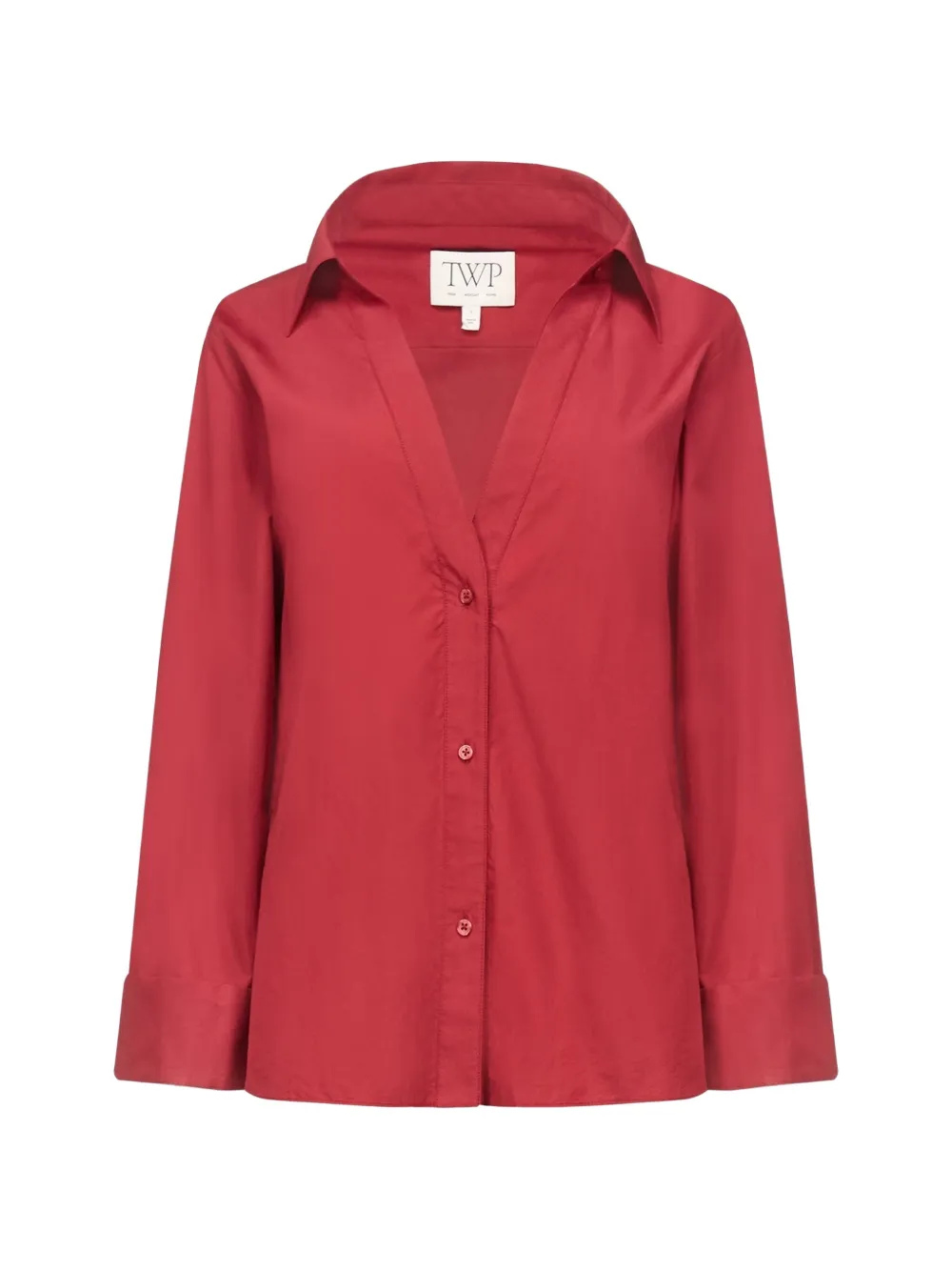 TWP V-neck spread-collar shirt - Rot