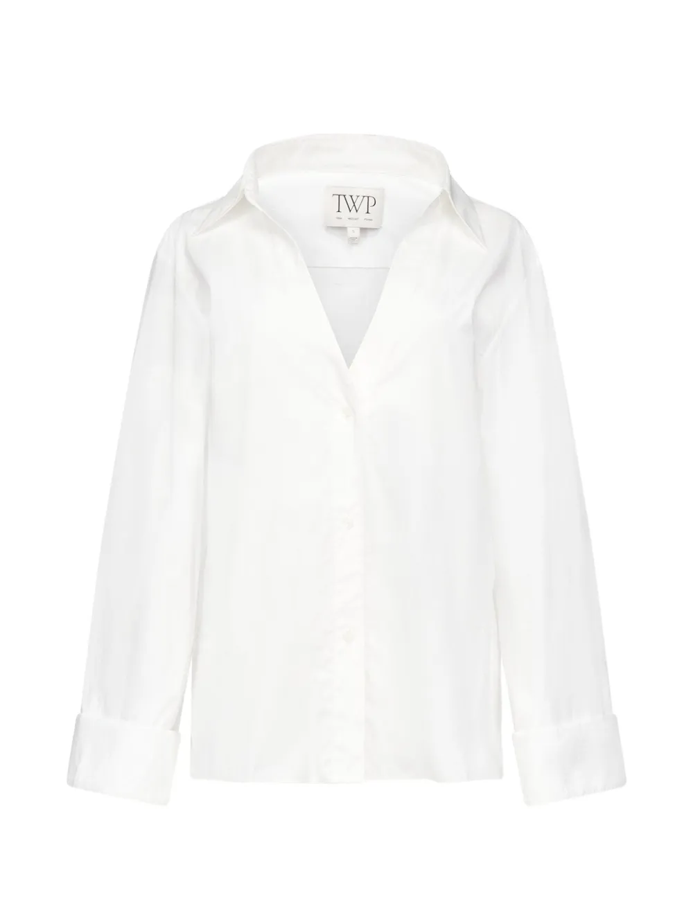 TWP V-neck spread-collar shirt - White