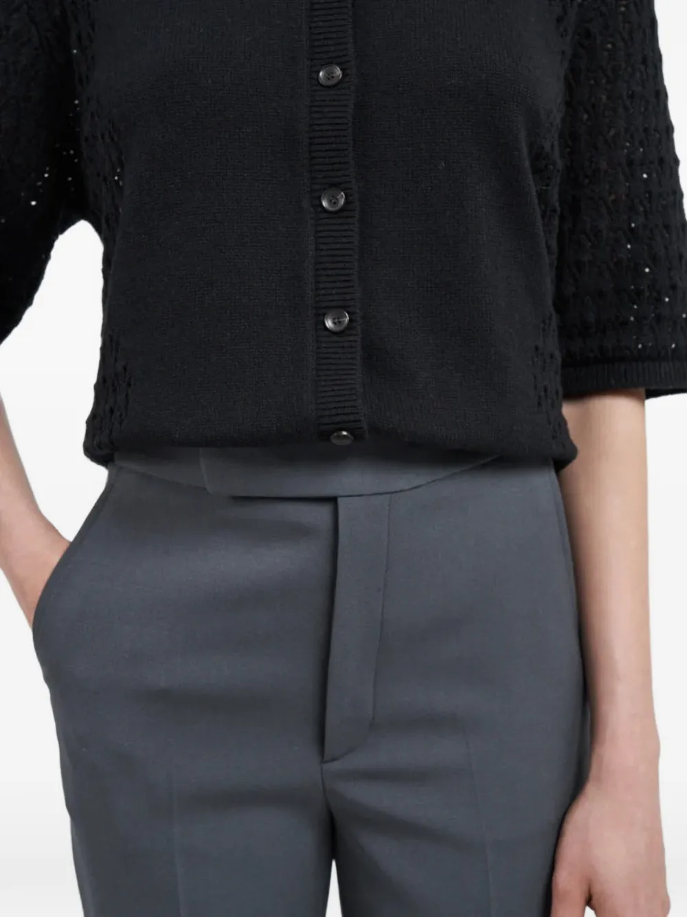 Maria McManus High-waisted Cropped Trousers in Grey, view 4