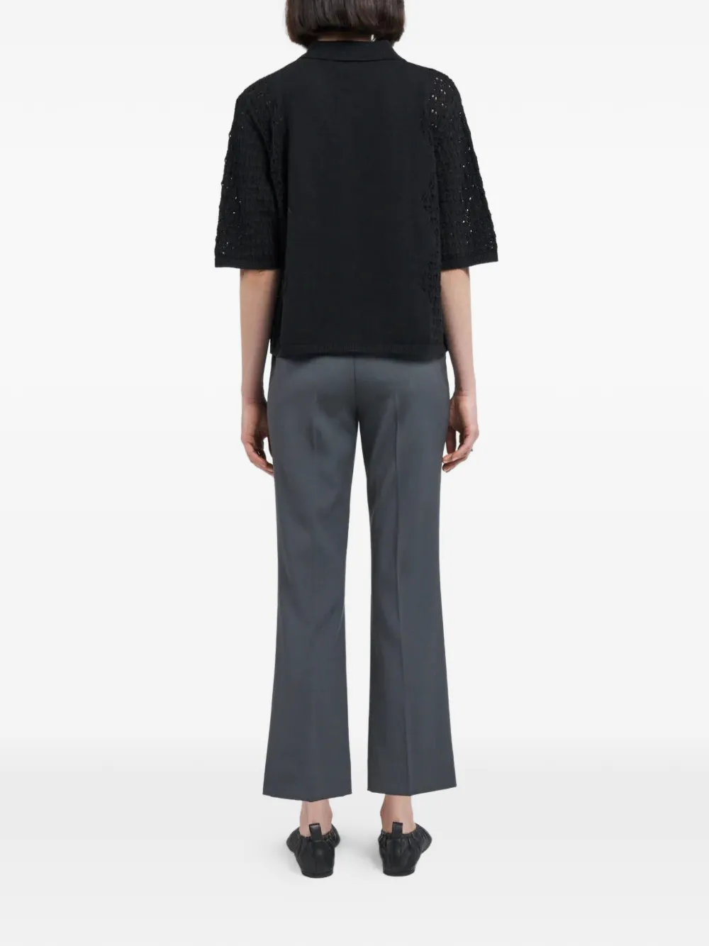 Maria McManus High-waisted Cropped Trousers in Grey, view 3
