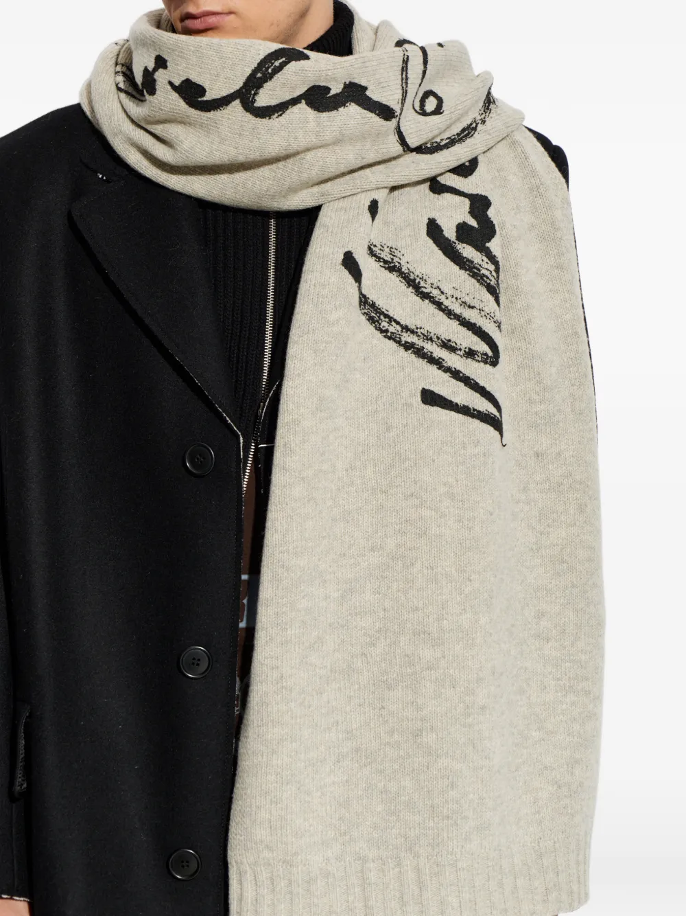 MM6 Maison Margiela Signature gebreide sjaal Grijs