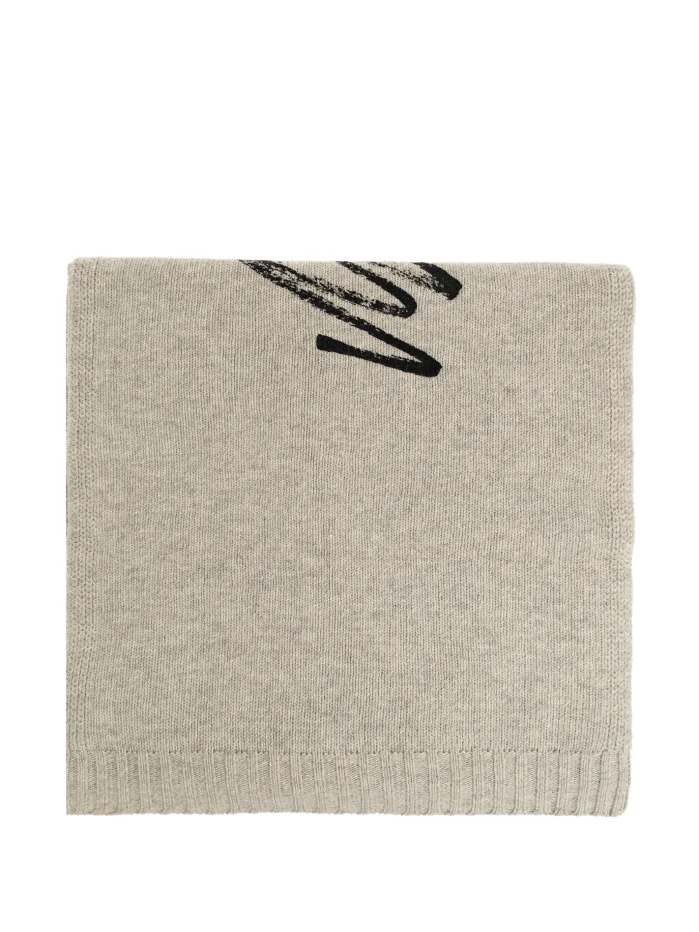 MM6 Maison Margiela logo-print knitted scarf - Grey