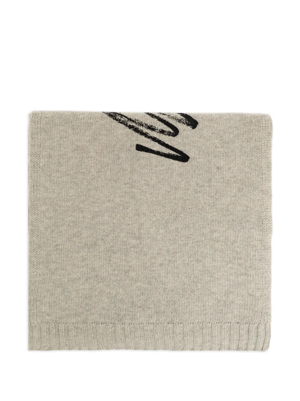 MM6 Maison Margiela logo-print knitted scarf - Grigio