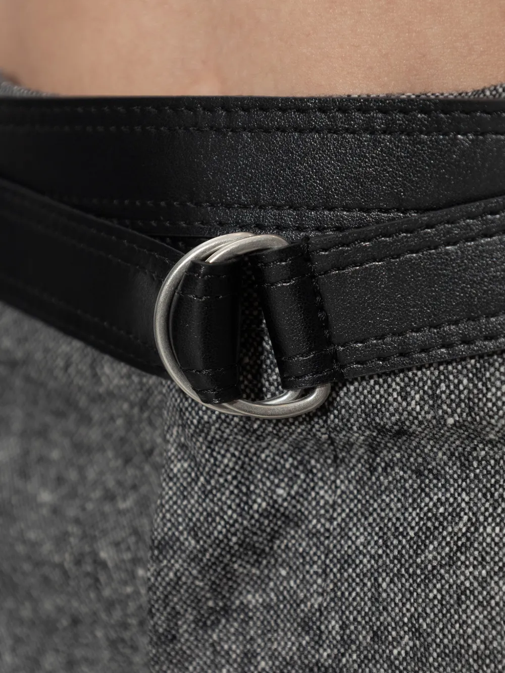 MM6 Maison Margiela Broek met gemêleerd effect en ceintuur Grijs