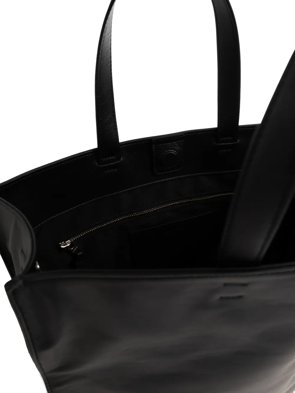 Jil Sander Leren shopper Zwart