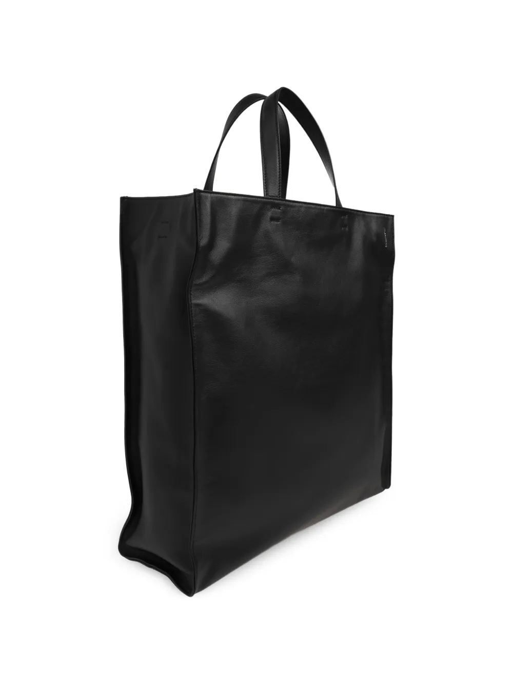 Jil Sander Leren shopper Zwart