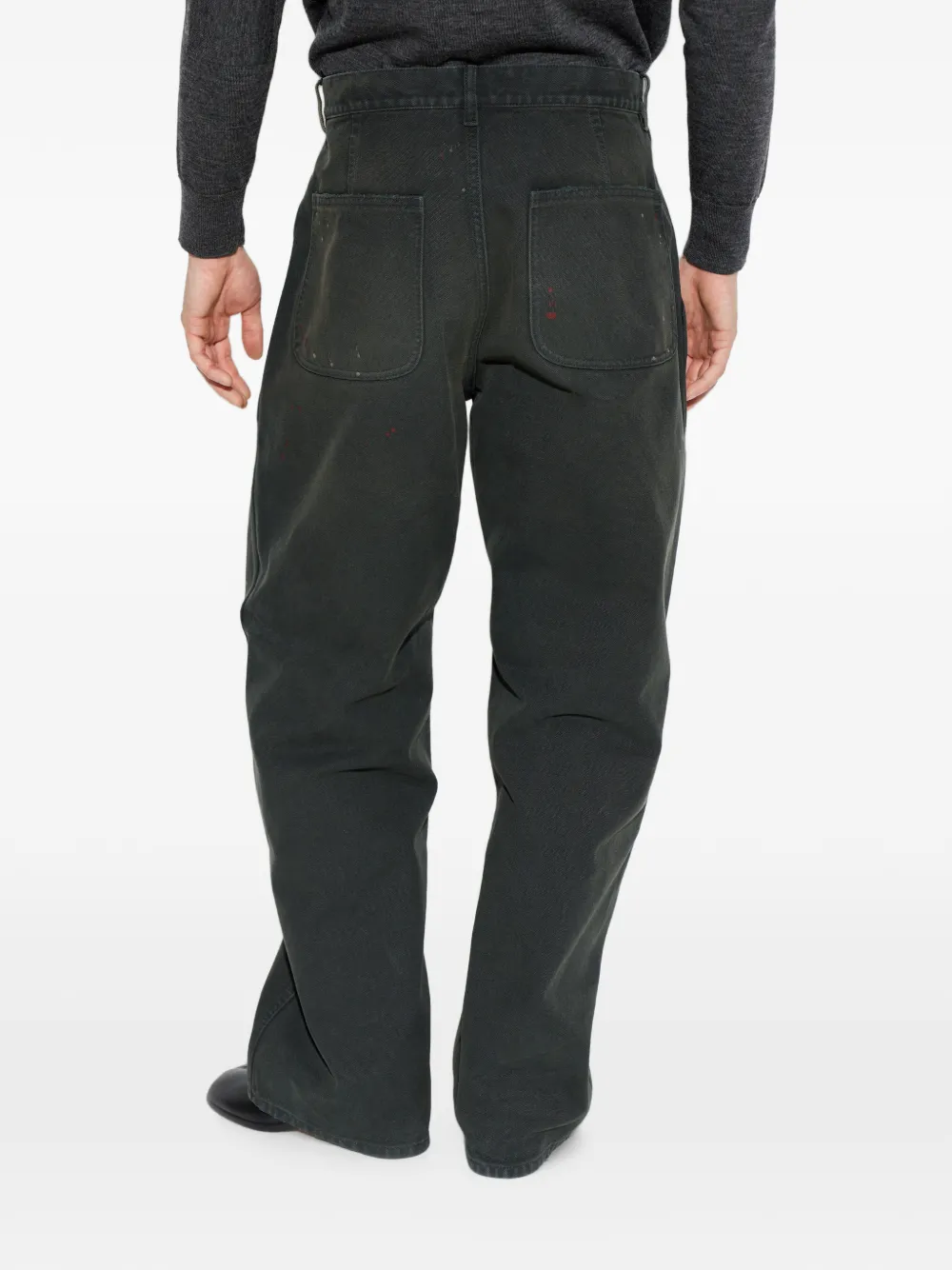 Maison Margiela Jeans met verfspatten Zwart
