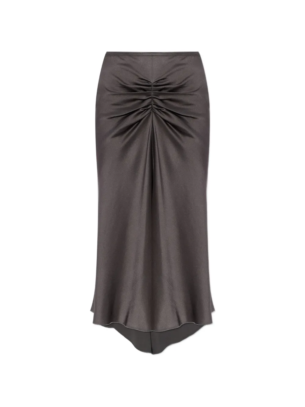 Victoria Beckham ruched satin-finish midi skirt - Grau