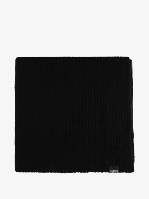 MM6 Maison Margiela ribbed logo-patch scarf