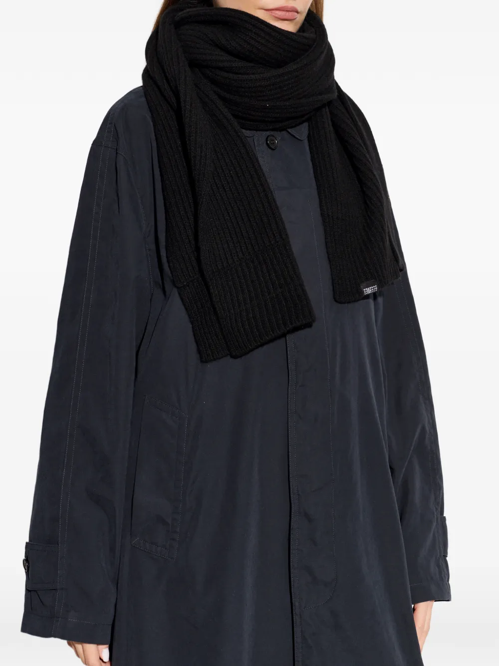 MM6 Maison Margiela Geribbelde sjaal Zwart