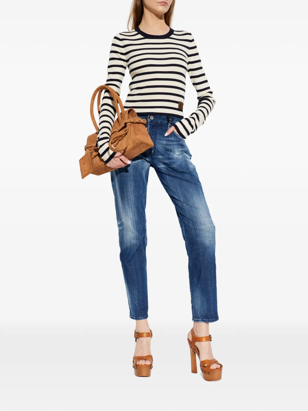 DSQUARED2 Gestreepte trui Beige