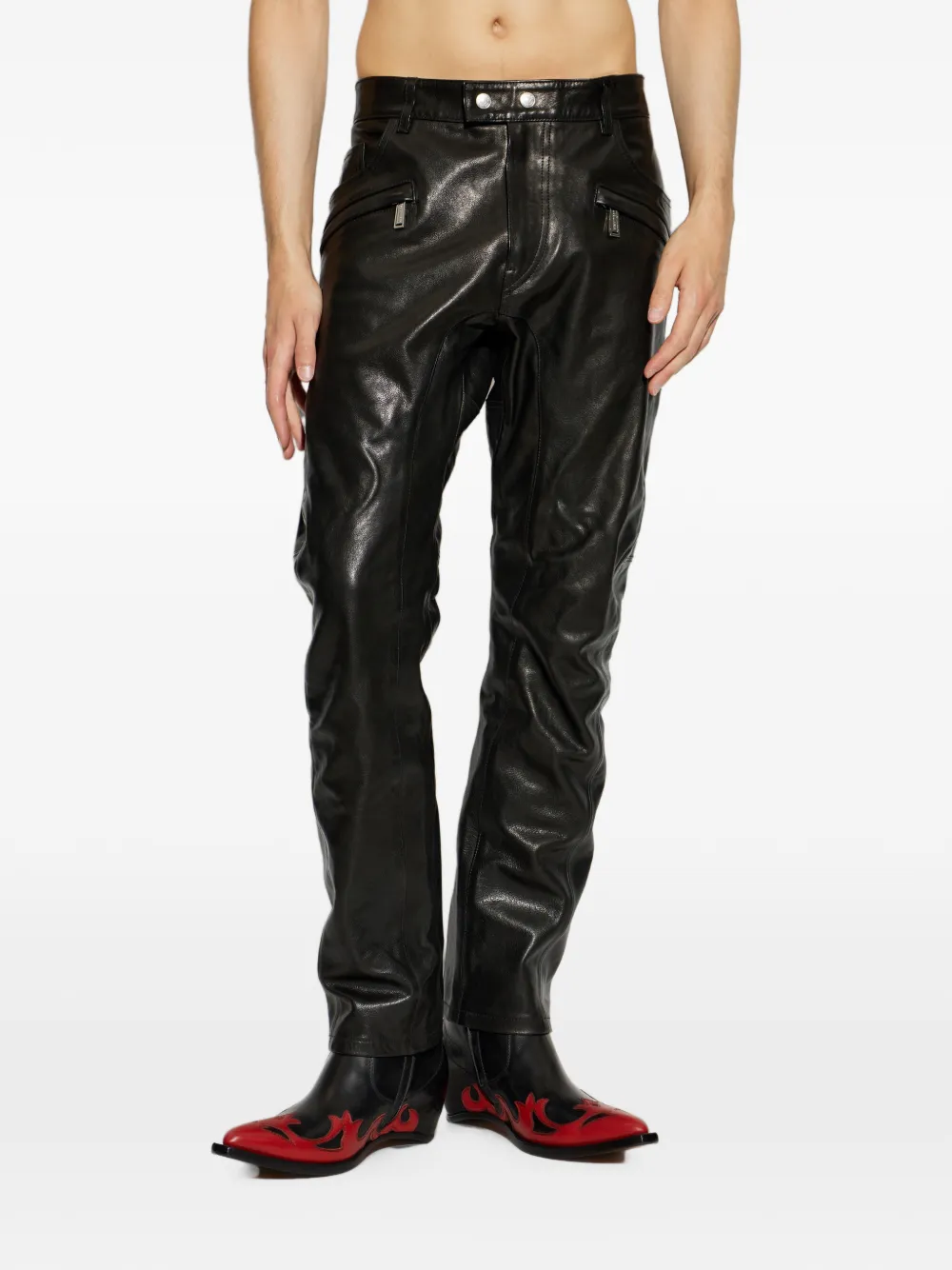 DSQUARED2 Leren broek Zwart