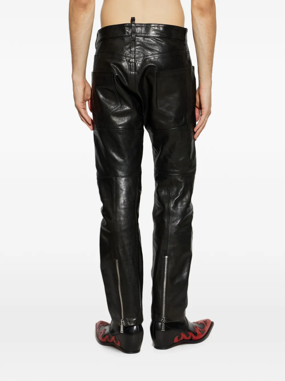 DSQUARED2 Leren broek Zwart